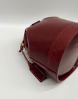 Old Trend Red Leather Doctor Bucket Crossbody Bag