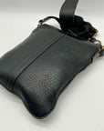Coach Black Pebbled Leather Kitt Messenger Crossbody Bag