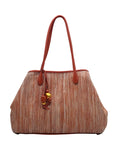Donna Karan Salmon Raffia Weekend Tote Bag