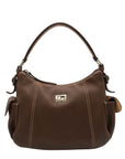 Dooney & Bourke Brown Pebbled Leather Shoulder Hobo Bag