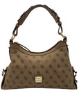 Dooney & Bourke Brown Vintage Monogram Canvas Shoulder Hobo Bag