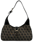 Dooney & Bourke Gray and Black Signature Canvas Hobo Bag