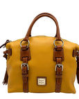 Dooney & Bourke Orange Leather Domed Satchel Bag