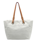 Dooney & Bourke White Leather Grommet Shopper Tote Bag