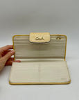 Coach Beige Canvas And Yellow Leather Slim Envelope Wallet