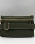 Olive Green Pebbled FauxLeather Isabella Crossbody Bag