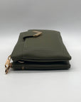 Olive Green Pebbled FauxLeather Isabella Crossbody Bag