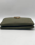 Olive Green Pebbled FauxLeather Isabella Crossbody Bag