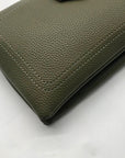 Olive Green Pebbled FauxLeather Isabella Crossbody Bag