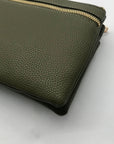 Olive Green Pebbled FauxLeather Isabella Crossbody Bag