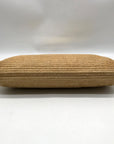 Michael Kors Beige Woven Raffia Rectangle Clutch