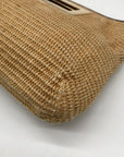 Michael Kors Beige Woven Raffia Rectangle Clutch
