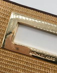 Michael Kors Beige Woven Raffia Rectangle Clutch
