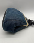 Patricia Nash Denim Blue Fabric Large Convertible Clutch