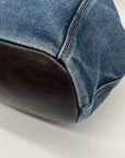 Patricia Nash Denim Blue Fabric Large Convertible Clutch