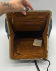 Patricia Nash Denim Blue Fabric Large Convertible Clutch