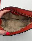 Michael Kors Burnt Orange Pebbled Leather Medium Valerie Crossbody Bag