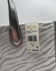 Michael Kors Gigi Silver Zebra Print Large Grab Tote