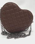 Valentino Orlandi Brown Faux Leather Heart Crossbody bag