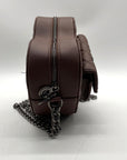 Valentino Orlandi Brown Faux Leather Heart Crossbody bag