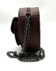 Valentino Orlandi Brown Faux Leather Heart Crossbody bag