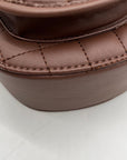 Valentino Orlandi Brown Faux Leather Heart Crossbody bag
