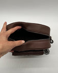 Valentino Orlandi Brown Faux Leather Heart Crossbody bag