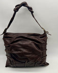 Brown Leather Hobo Shoulder Bag