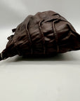 Brown Leather Hobo Shoulder Bag