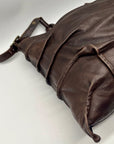Brown Leather Hobo Shoulder Bag