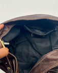 Brown Leather Hobo Shoulder Bag