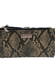 Carlos Santana Black and Tan Snakeskin Faux Leather Pattern Wallet