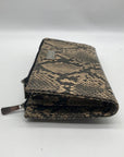 Carlos Santana Black and Tan Snakeskin Faux Leather Pattern Wallet