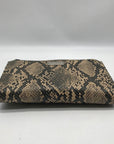 Carlos Santana Black and Tan Snakeskin Faux Leather Pattern Wallet