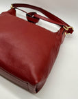 Michael Kors Red Aria Large Pebbled Leather Shoulder Bag