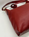 Michael Kors Red Aria Large Pebbled Leather Shoulder Bag