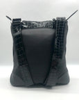 Brighton Black Croc Embossed Shoulder Bag