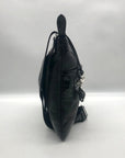 Brighton Black Croc Embossed Shoulder Bag