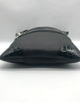 Brighton Black Croc Embossed Shoulder Bag