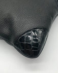 Brighton Black Croc Embossed Shoulder Bag