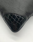 Brighton Black Croc Embossed Shoulder Bag