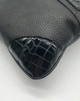 Brighton Black Croc Embossed Shoulder Bag
