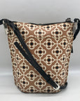 Brighton Tan Coated Canvas Pattern Crossbody