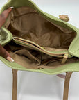 Koltov Green Faux Leather Tote Bag