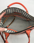 Dooney & Bourke Orange Leather Beacon Domed Satchel Bag