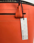 Dooney & Bourke Orange Leather Beacon Domed Satchel Bag