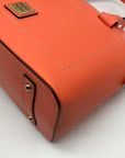Dooney & Bourke Orange Leather Beacon Domed Satchel Bag