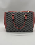 Michael Kors Grey & Pink Coated Canvas Satchel Bag