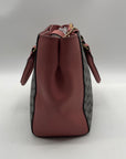 Michael Kors Grey & Pink Coated Canvas Satchel Bag
