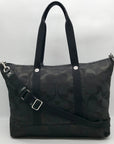 Coach Black Monogram Canvas Signature C Boston Bag F77284